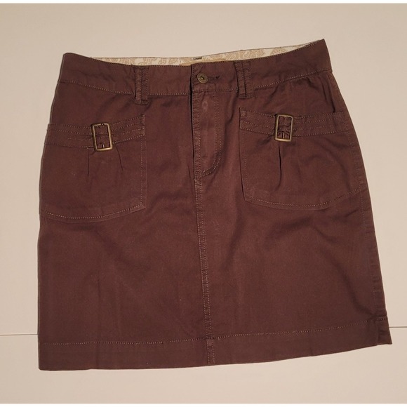 Denver Hayes Dresses & Skirts - Denver‎ Hayes Women's Brown Cotton Mini Skirt Size 6 Four Pockets